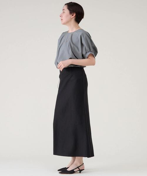 martinique（マルティニーク）の「ウォッシュリネンスカート（セットアップ可）（スカート・レディース・ブラック/レッド/キナリ・1/2）」の20枚目の写真