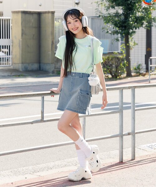 algy（アルジー）の「カーゴ台形スカパン（スカート・キッズ・カーキ/サックスブルー/ブラック/ベージュ・XX-SMALL/X-SMALL/MEDIUM/SMALL）」の12枚目の写真