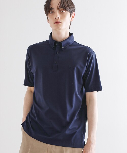 tk.TAKEO KIKUCHI（ティーケータケオキクチ）の「【マシンウォッシャブル】ハイゲージジャージストレッチポロシャツ（ポロシャツ・メンズ・ホワイト/ネイビー/サックスブルー・02/03）」の2枚目の写真