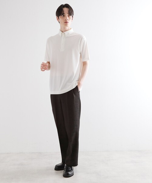 tk.TAKEO KIKUCHI（ティーケータケオキクチ）の「【マシンウォッシャブル】ハイゲージジャージストレッチポロシャツ（ポロシャツ・メンズ・ホワイト/ネイビー/サックスブルー・02/03）」の6枚目の写真