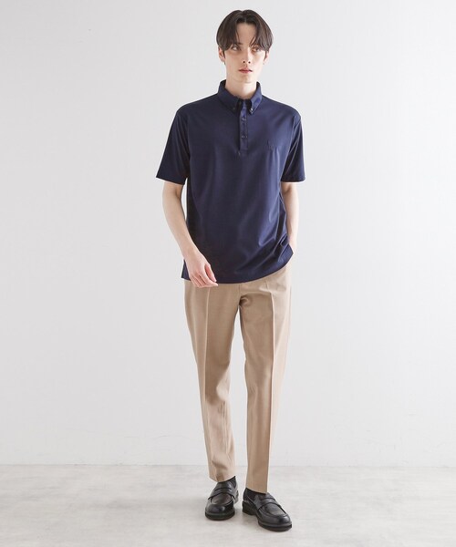 tk.TAKEO KIKUCHI（ティーケータケオキクチ）の「【マシンウォッシャブル】ハイゲージジャージストレッチポロシャツ（ポロシャツ・メンズ・ホワイト/ネイビー/サックスブルー・02/03）」の14枚目の写真