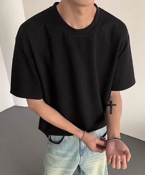 セール】ポリエステルリブ編みTシャツ（Tシャツ/カットソー