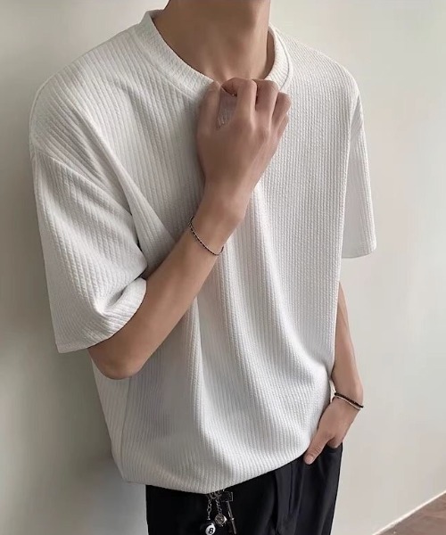 FreeZone(フリーゾーン)の「ポリエステルリブ編みTシャツ(Tシャツ/カットソー・メンズ・ホワイト/ブラック・F)」の20枚目の写真