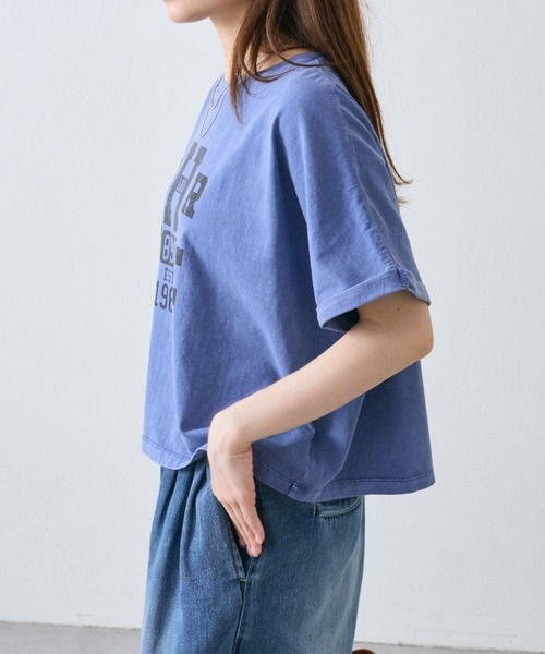PUAL CE CIN（ピュアルセシン）の「カレッジロゴショートＴシャツ（Tシャツ/カットソー・レディース・チャコールグレー/オフホワイト/ピンク/ブルー・FREE）」の22枚目の写真
