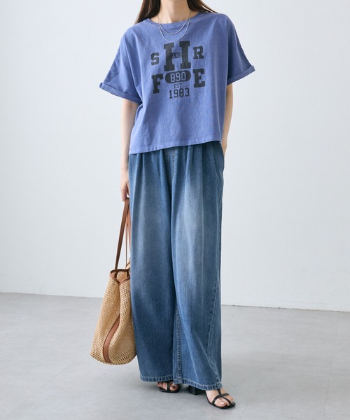 PUAL CE CIN（ピュアルセシン）の「カレッジロゴショートＴシャツ（Tシャツ/カットソー・レディース・チャコールグレー/オフホワイト/ピンク/ブルー・FREE）」の20枚目の写真