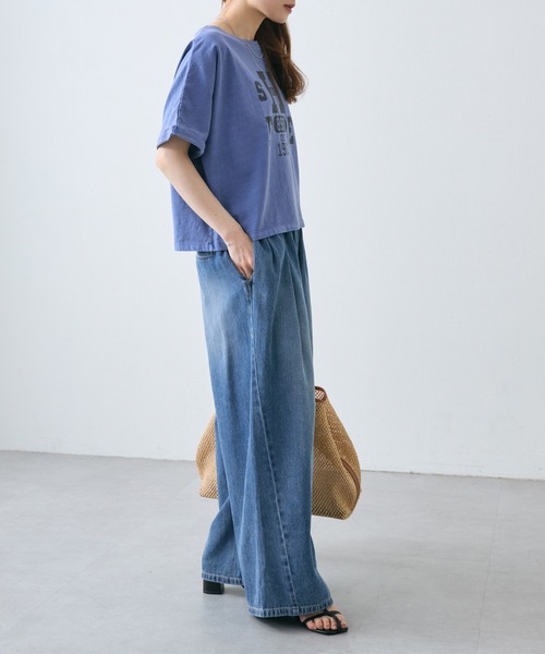 PUAL CE CIN（ピュアルセシン）の「カレッジロゴショートＴシャツ（Tシャツ/カットソー・レディース・チャコールグレー/オフホワイト/ピンク/ブルー・FREE）」の19枚目の写真