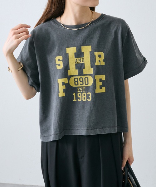 PUAL CE CIN（ピュアルセシン）の「カレッジロゴショートＴシャツ（Tシャツ/カットソー・レディース・チャコールグレー/オフホワイト/ピンク/ブルー・FREE）」の17枚目の写真