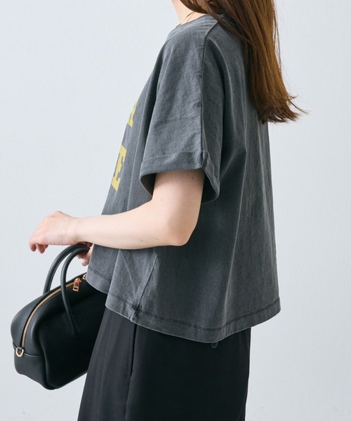 PUAL CE CIN（ピュアルセシン）の「カレッジロゴショートＴシャツ（Tシャツ/カットソー・レディース・チャコールグレー/オフホワイト/ピンク/ブルー・FREE）」の16枚目の写真