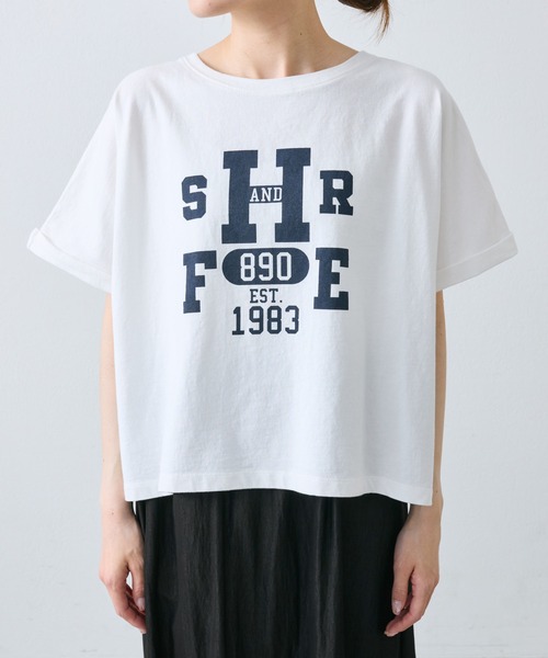 PUAL CE CIN（ピュアルセシン）の「カレッジロゴショートＴシャツ（Tシャツ/カットソー・レディース・チャコールグレー/オフホワイト/ピンク/ブルー・FREE）」の11枚目の写真