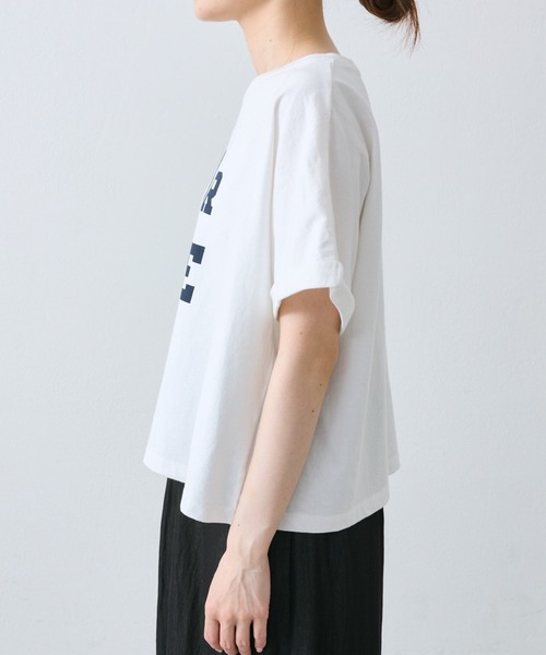 PUAL CE CIN（ピュアルセシン）の「カレッジロゴショートＴシャツ（Tシャツ/カットソー・レディース・チャコールグレー/オフホワイト/ピンク/ブルー・FREE）」の10枚目の写真