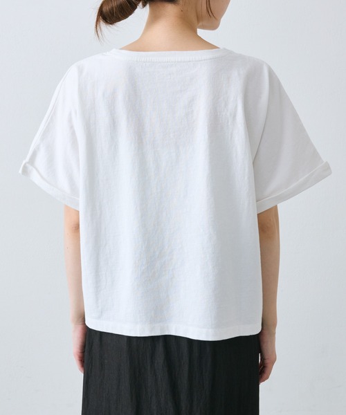 PUAL CE CIN（ピュアルセシン）の「カレッジロゴショートＴシャツ（Tシャツ/カットソー・レディース・チャコールグレー/オフホワイト/ピンク/ブルー・FREE）」の9枚目の写真