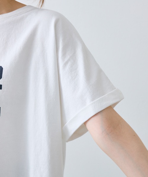 PUAL CE CIN（ピュアルセシン）の「カレッジロゴショートＴシャツ（Tシャツ/カットソー・レディース・チャコールグレー/オフホワイト/ピンク/ブルー・FREE）」の6枚目の写真