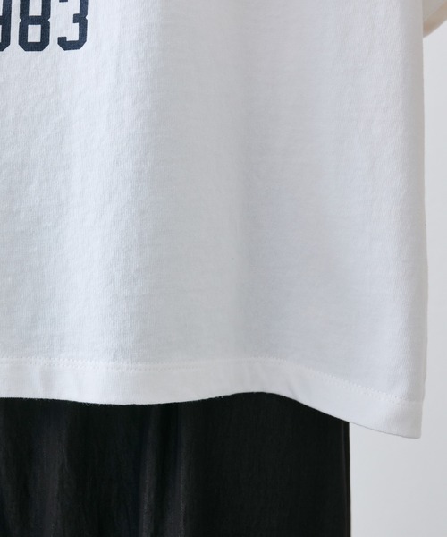 PUAL CE CIN（ピュアルセシン）の「カレッジロゴショートＴシャツ（Tシャツ/カットソー・レディース・チャコールグレー/オフホワイト/ピンク/ブルー・FREE）」の5枚目の写真