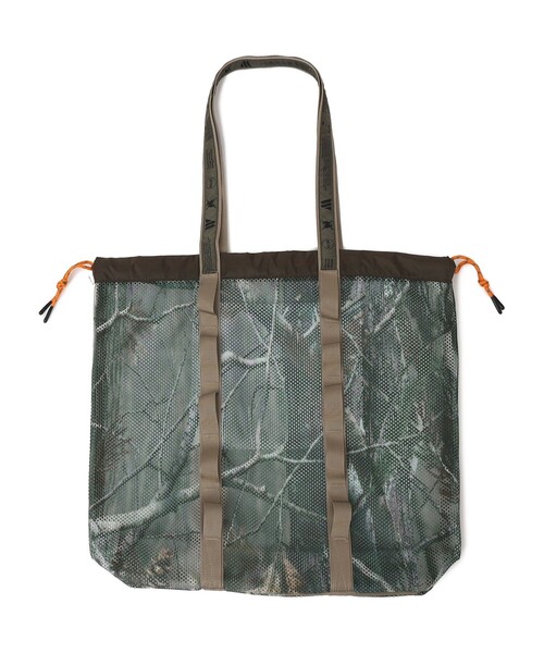 WEEKEND(ER)(ウィークエンダー)の「WEEKENDER: メッシュ リアルツリーカモ プリント トートバッグ(トートバッグ・メンズ・オリーブ・ONE SIZE)」の1枚目の写真