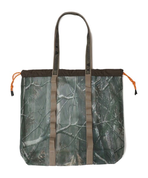 WEEKEND(ER)(ウィークエンダー)の「WEEKENDER: メッシュ リアルツリーカモ プリント トートバッグ(トートバッグ・メンズ・オリーブ・ONE SIZE)」の4枚目の写真