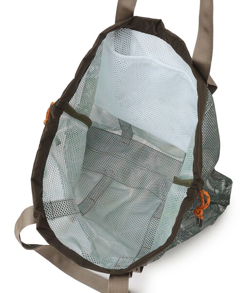 WEEKEND(ER)(ウィークエンダー)の「WEEKENDER: メッシュ リアルツリーカモ プリント トートバッグ(トートバッグ・メンズ・オリーブ・ONE SIZE)」の5枚目の写真