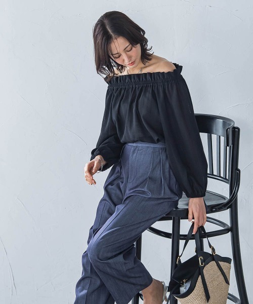 LAUTREAMONT（ロートレアモン）の「２WAYオフショルダーブラウス≪洗濯機で洗える≫（シャツ/ブラウス・レディース・オフホワイト/ブラック・9号）」の17枚目の写真