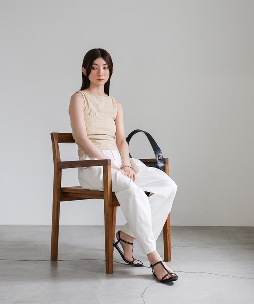select MOCA(セレクトモカ)の「ワッシャーノースリーブトップス(Tシャツ/カットソー・レディース・ブラウン/ベージュ/ブラック・FREE)」の16枚目の写真