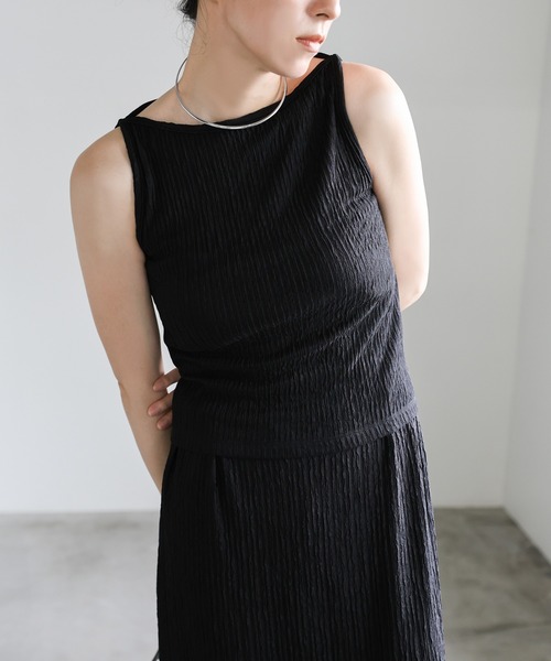 select MOCA(セレクトモカ)の「ワッシャーノースリーブトップス(Tシャツ/カットソー・レディース・ブラウン/ベージュ/ブラック・FREE)」の21枚目の写真