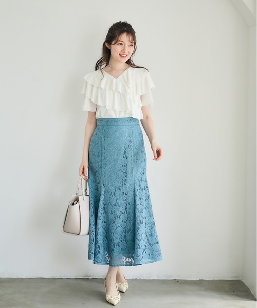12Twelve Agenda（トゥエルブ　アジェンダ）の「レースマーメイドスカート（スカート・レディース・ブラック/ブルーグリーン・S/M）」の5枚目の写真