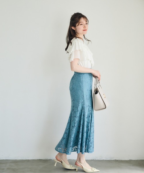 12Twelve Agenda（トゥエルブ　アジェンダ）の「レースマーメイドスカート（スカート・レディース・ブラック/ブルーグリーン・S/M）」の7枚目の写真