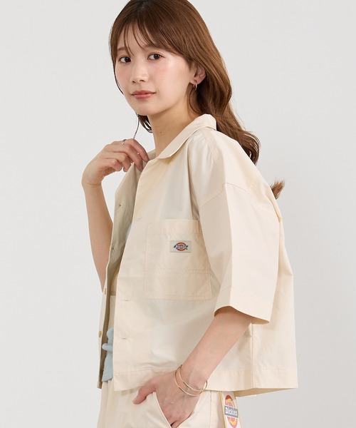 【Dickies】オープンカラークロップドシャツ Dickies】オープンカラークロップドシャツ｜半袖｜ニコル公式