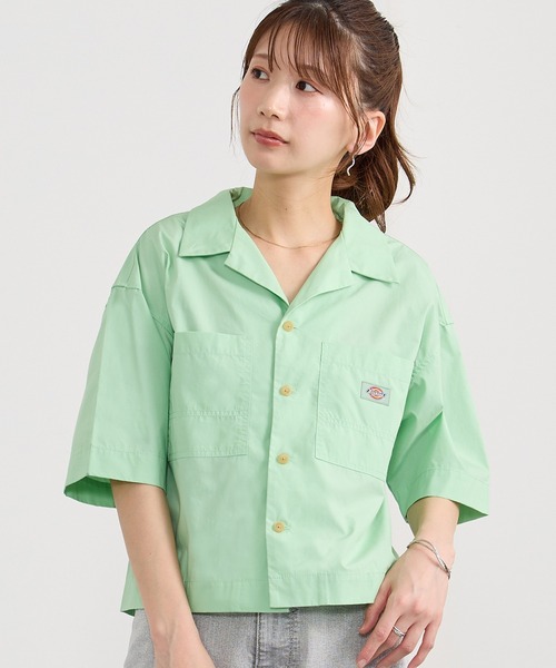 【Dickies】オープンカラークロップドシャツ Dickies】オープンカラークロップドシャツ（シャツ/ブラウス