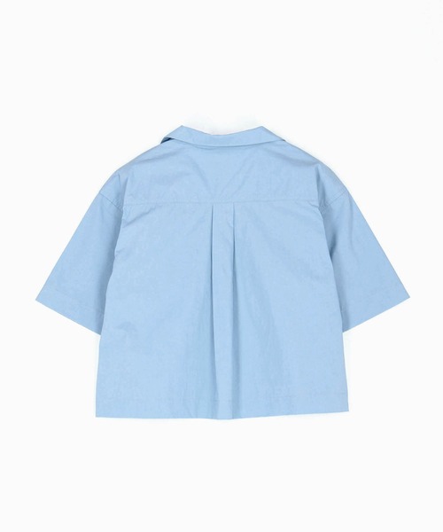 Dickies(ディッキーズ)の「【Dickies】オープンカラークロップドシャツ(シャツ/ブラウス・レディース・オフホワイト/ブラック/サックスブルー/グリーン・MEDIUM)」の9枚目の写真