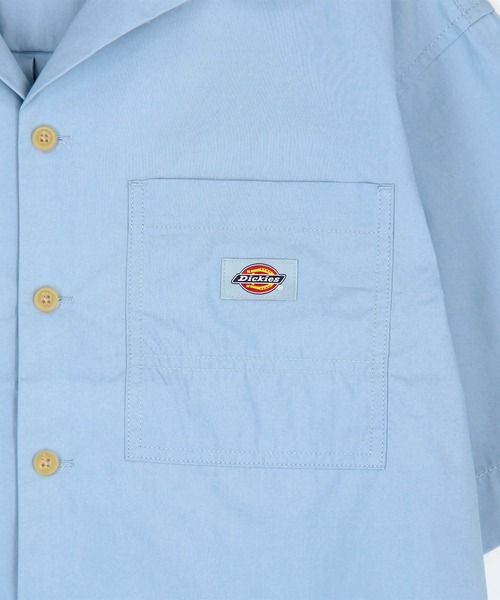 Dickies(ディッキーズ)の「【Dickies】オープンカラークロップドシャツ(シャツ/ブラウス・レディース・オフホワイト/ブラック/サックスブルー/グリーン・MEDIUM)」の11枚目の写真