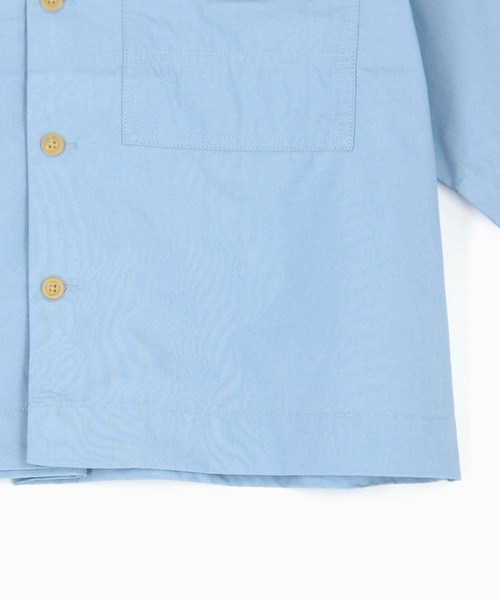 Dickies(ディッキーズ)の「【Dickies】オープンカラークロップドシャツ(シャツ/ブラウス・レディース・オフホワイト/ブラック/サックスブルー/グリーン・MEDIUM)」の13枚目の写真