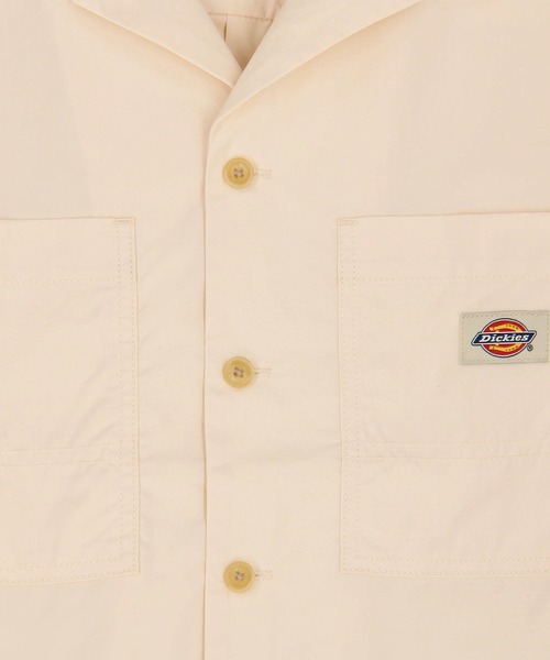 Dickies(ディッキーズ)の「【Dickies】オープンカラークロップドシャツ(シャツ/ブラウス・レディース・オフホワイト/ブラック/サックスブルー/グリーン・MEDIUM)」の14枚目の写真