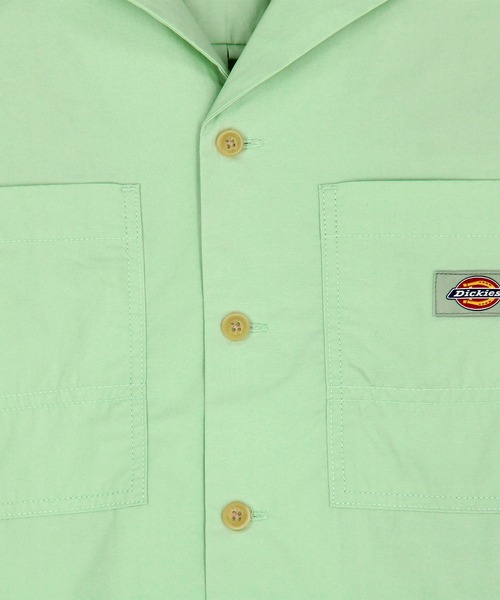 Dickies(ディッキーズ)の「【Dickies】オープンカラークロップドシャツ(シャツ/ブラウス・レディース・オフホワイト/ブラック/サックスブルー/グリーン・MEDIUM)」の15枚目の写真
