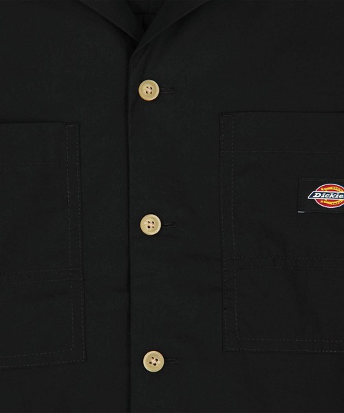 Dickies(ディッキーズ)の「【Dickies】オープンカラークロップドシャツ(シャツ/ブラウス・レディース・オフホワイト/ブラック/サックスブルー/グリーン・MEDIUM)」の16枚目の写真