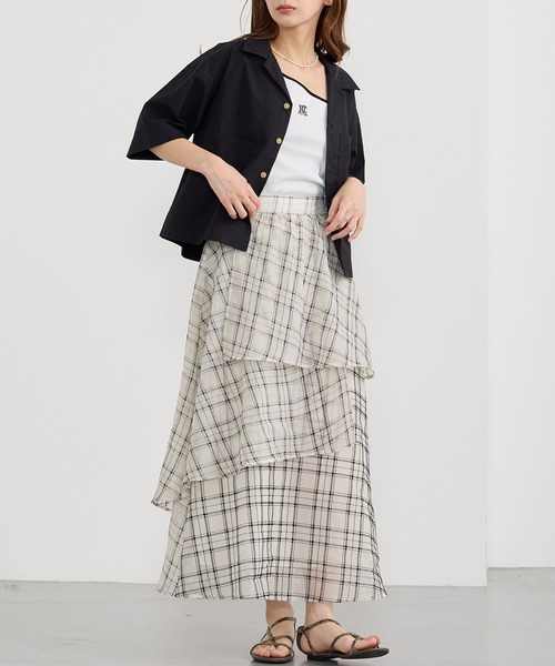 Dickies(ディッキーズ)の「【Dickies】オープンカラークロップドシャツ(シャツ/ブラウス・レディース・オフホワイト/ブラック/サックスブルー/グリーン・MEDIUM)」の20枚目の写真