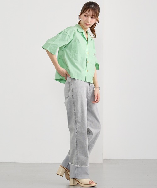 【Dickies】オープンカラークロップドシャツ Dickies】オープンカラークロップドシャツ（シャツ/ブラウス
