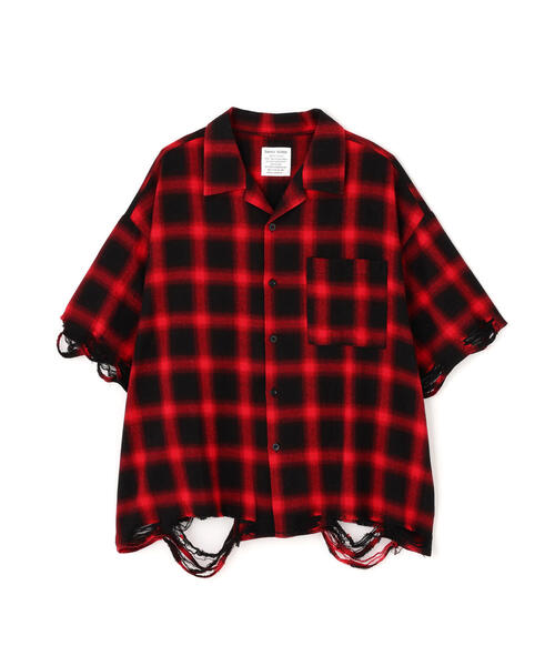 DANKE SCHON(ダンケシェーン)の「DankeSchon/ダンケシェーン/OMBRE CHECK DAMEGE S/S SHIRTS(シャツ/ブラウス・レディース・ブルー/レッド/ブラック・M/L)」の6枚目の写真