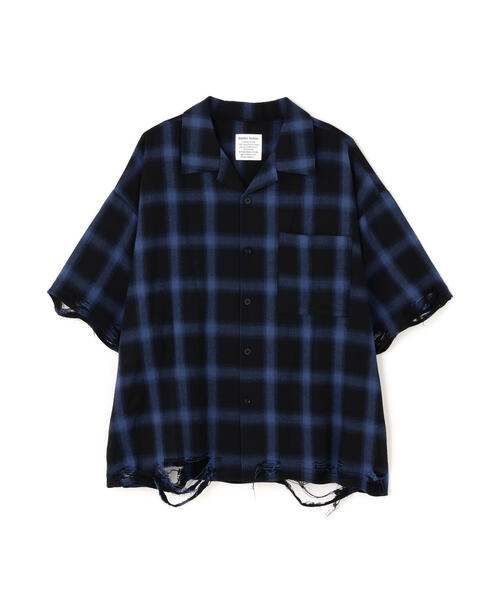 DANKE SCHON(ダンケシェーン)の「DankeSchon/ダンケシェーン/OMBRE CHECK DAMEGE S/S SHIRTS(シャツ/ブラウス・レディース・ブルー/レッド/ブラック・M/L)」の8枚目の写真