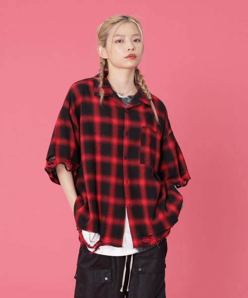 セール】DankeSchon/ダンケシェーン/OMBRE CHECK DAMEGE S/S