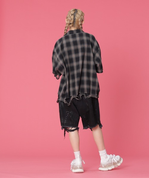 DANKE SCHON(ダンケシェーン)の「DankeSchon/ダンケシェーン/OMBRE CHECK DAMEGE S/S SHIRTS(シャツ/ブラウス・レディース・ブルー/レッド/ブラック・M/L)」の16枚目の写真