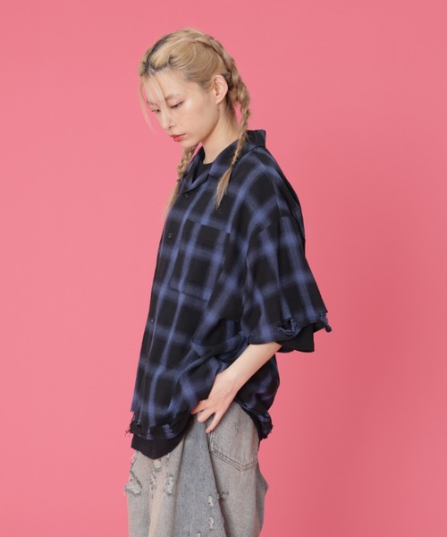 セール】DankeSchon/ダンケシェーン/OMBRE CHECK DAMEGE S/S