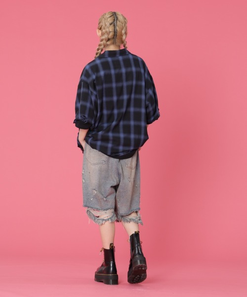 DANKE SCHON(ダンケシェーン)の「DankeSchon/ダンケシェーン/OMBRE CHECK DAMEGE S/S SHIRTS(シャツ/ブラウス・レディース・ブルー/レッド/ブラック・M/L)」の20枚目の写真