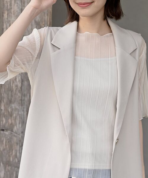 rps(アールピーエス)の「サイドベルトテーラーカラーベスト(ベスト・レディース・グレイッシュベージュ/ブラック・フリー)」の16枚目の写真