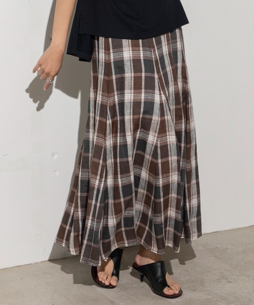 yrskmt　マチャット　リネン チェックスカート マチャット♡チェックスカート - メルカリ