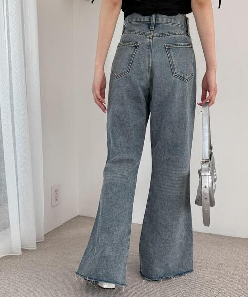 WEGO(ウィゴー)の「WEGO/ダメージフレアデニムパンツ(デニムパンツ・レディース・コバルトブルー/スカイブルー・SMALL/MEDIUM)」の14枚目の写真