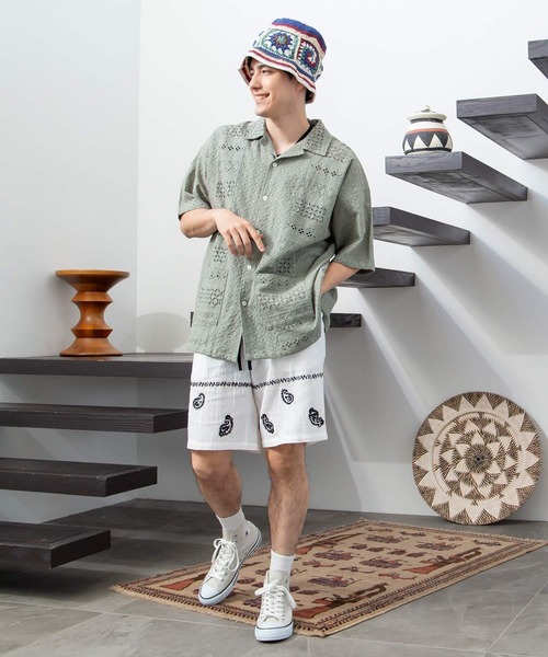 チャイハネ(チャイハネ)の「【チャイハネ】ラジペMEN'S刺繍ハーフパンツ(その他パンツ・メンズ・ブラウン/ホワイト/ブラック・FREE)」の4枚目の写真