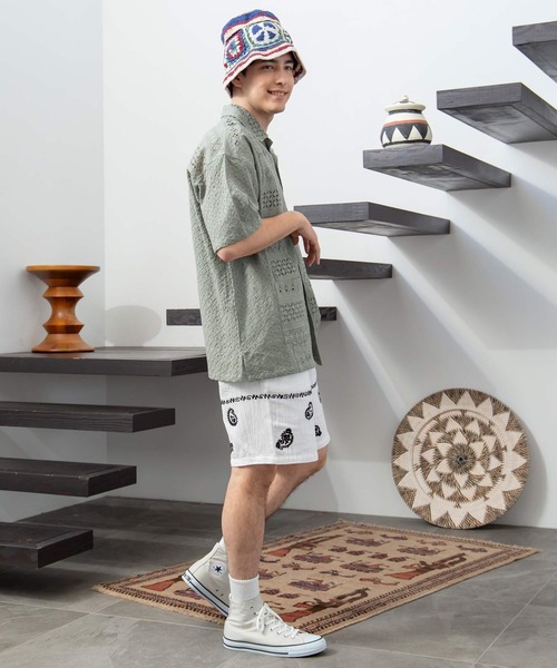 チャイハネ(チャイハネ)の「【チャイハネ】ラジペMEN'S刺繍ハーフパンツ(その他パンツ・メンズ・ブラウン/ホワイト/ブラック・FREE)」の5枚目の写真