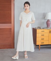 earth music&ecology（アースミュージックアンドエコロジー）の「SET2点ギャザーカットカーデ＋キャミワンピース（ワンピース）」