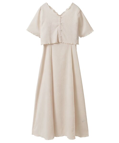 earth music&ecology(アースミュージックアンドエコロジー)の「SET2点ギャザーカットカーデ+キャミワンピース(ワンピース・レディース・モカ/アイボリー/ブラック・FREE)」の13枚目の写真