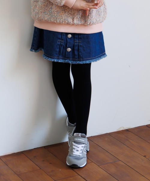 MAKE YOUR DAY(メイクユアデイ)の「フロントボタンデニムスカート■80~140cm(デニムスカート・キッズ・ブラック/ブルー・130/120/110/100/90/80/140)」の1枚目の写真