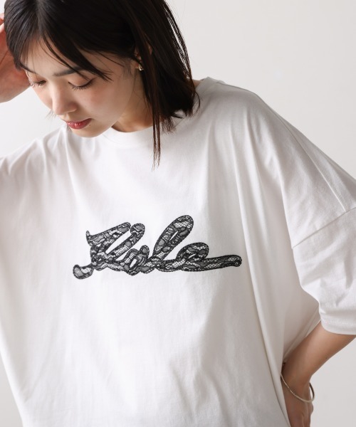 Bou Jeloud(ブージュルード)の「レースロゴTee(Tシャツ/カットソー・レディース・ブラック/オフホワイト・FREE)」の3枚目の写真